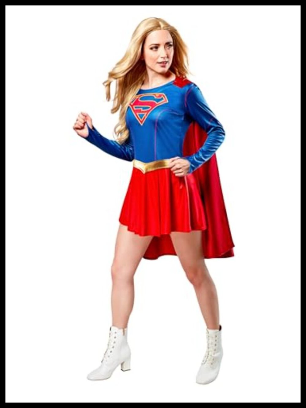 Officially Licensed DC Supergirl Costume Dress with Removable Cape